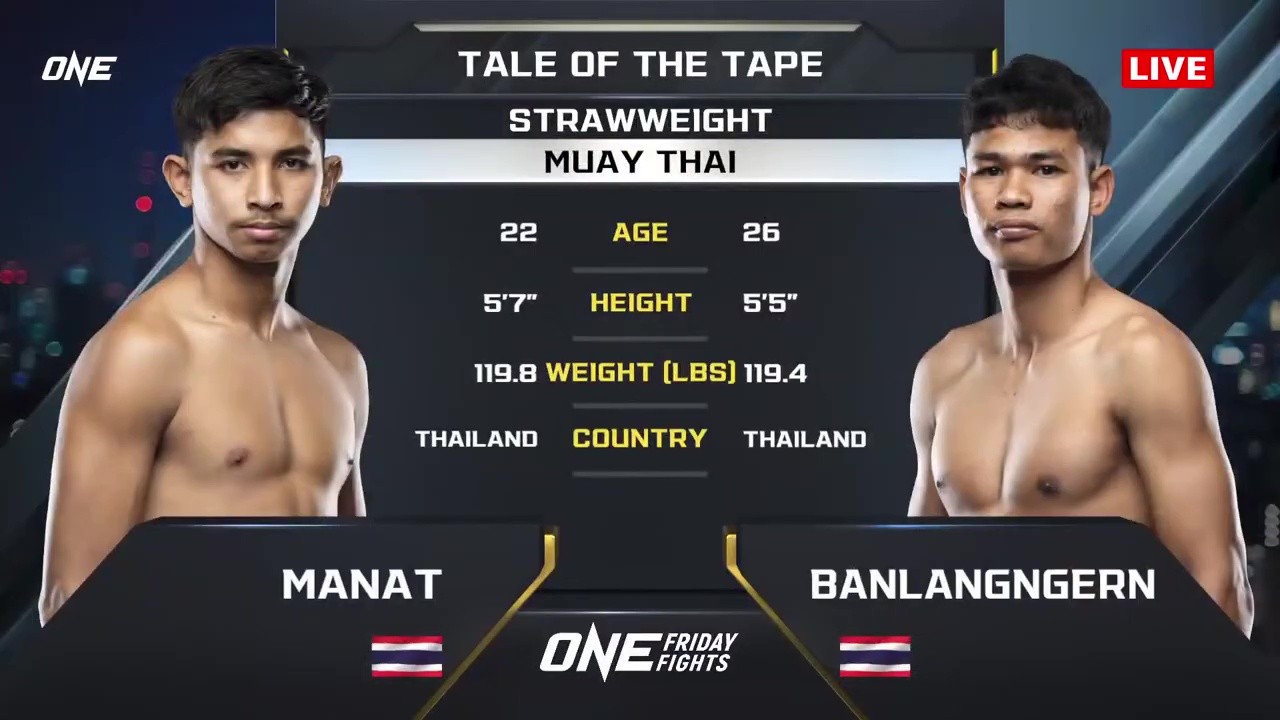 ONE Friday Fights 134 - Manat vs B. Or Yuttachai - November 21, 2025