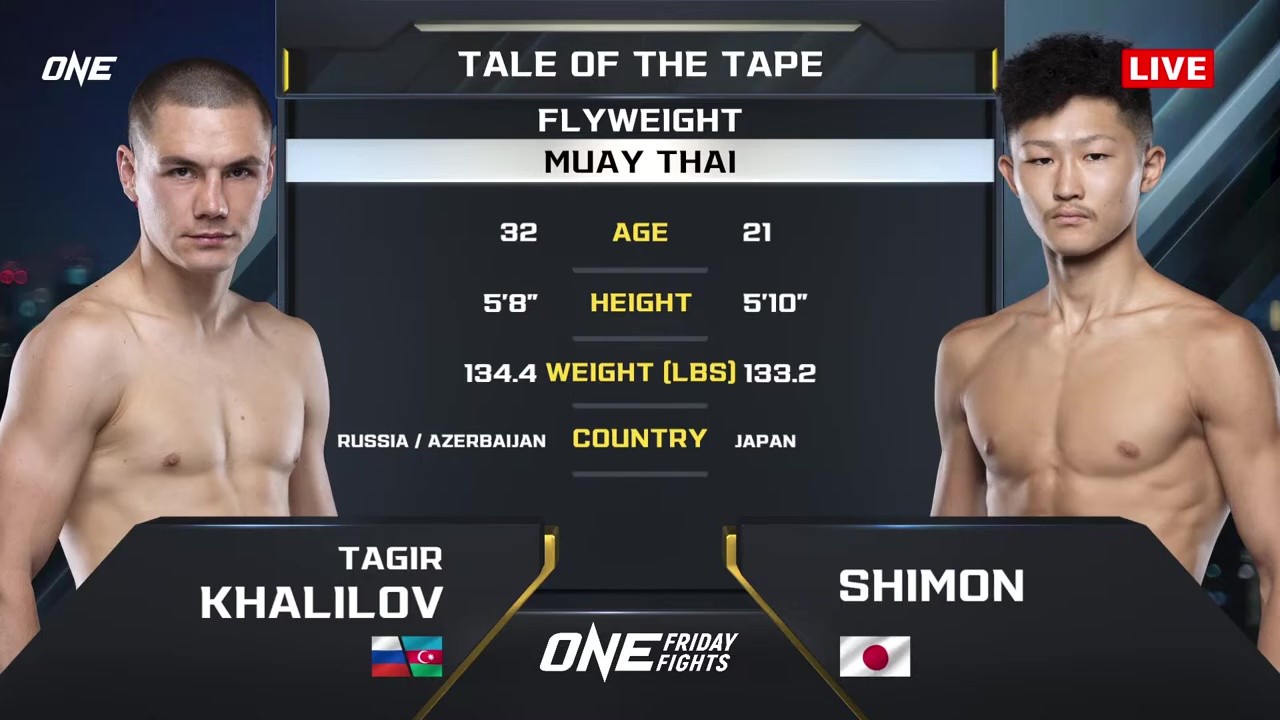 ONE Friday Fights 134 - Tagir Khalilov vs Shimon Yoshinari - November 21, 2025