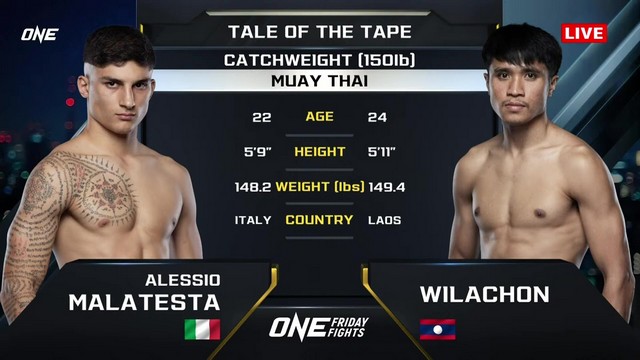 ONE Friday Fights 82 - Alessio Malatesta vs Wilachon P.K.Saenchai - October 4, 2024