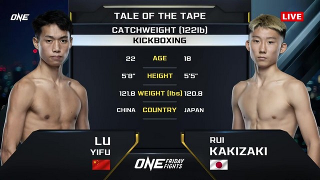 ONE Friday Fights 82 - Rui Kakizaki vs Yifu Lu - October 4, 2024