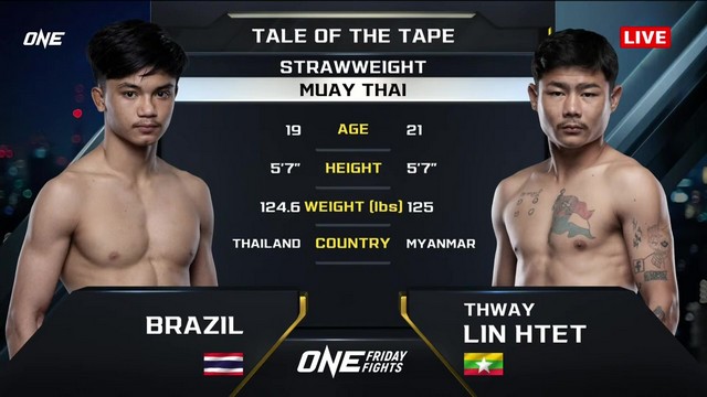 ONE Friday Fights 85 - Brazil Ekmuangnont vs Lin Htet Thway - November 1, 2024