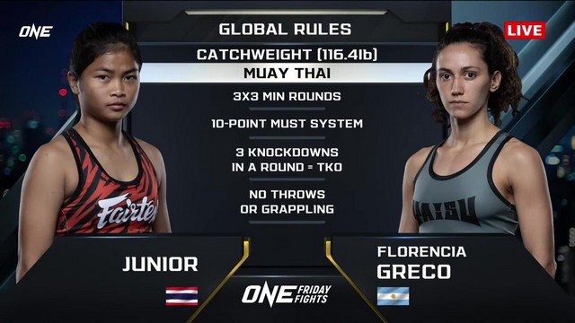 ONE Friday Fights 85 - Junior Fairtex vs Florencia Greco - November 1, 2024