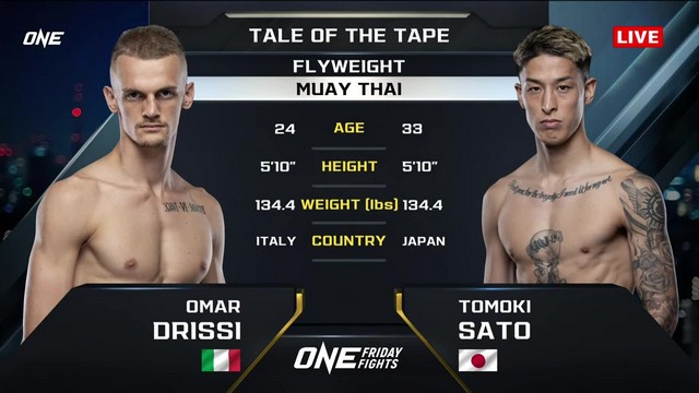 ONE Friday Fights 85 - Omar Drissi vs Tomoki Sato - November 1, 2024