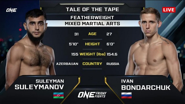 ONE Friday Fights 85 - Suleyman Suleymanov vs Ivan Bondarchuk - November 1, 2024