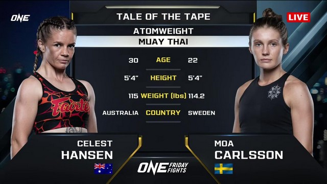 ONE Friday Fights 86 - Moa Carlsson vs Celest Hansen - November 8, 2024