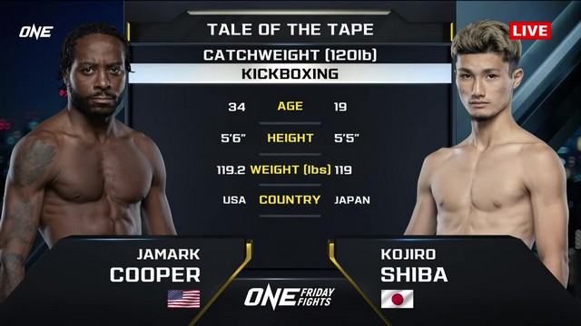 ONE Friday Fights 87 - Kojiro Shiba vs Jamark Cooper - November 15, 2024