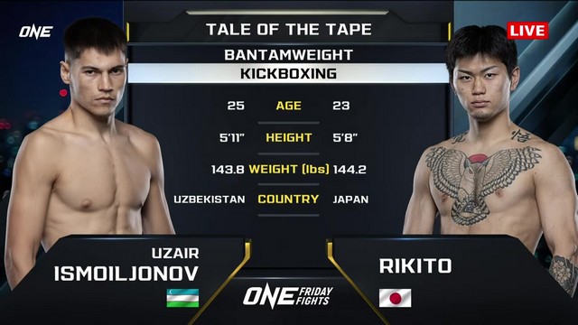 ONE Friday Fights 89 - Uzair Ismoiljonov vs Rikito - November 29, 2024