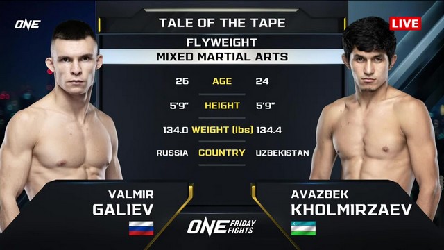 ONE Friday Fights 90 - Avazbek Kholmirzaev vs Valmir Galiev - December 6, 2024