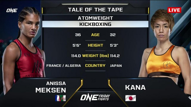 ONE Friday Fights 92 - Anissa Meksen vs Kana Morimoto - December 20, 2024