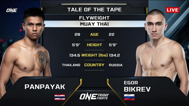 ONE Friday Fights 92 - Panpayak Jitmuangnon vs Egor Bikrev - December 20, 2024