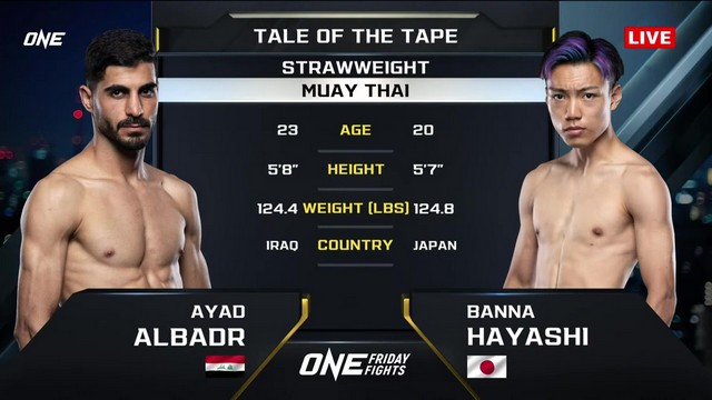 ONE Friday Fights 94 - Ayad Albadr vs Banna Hayashi - January 17, 2025