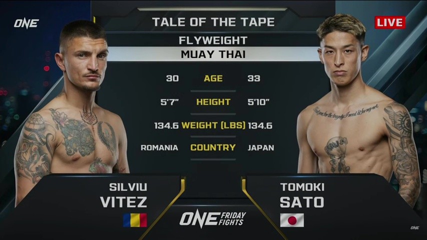 One Friday Fights 106 - Silviu Vitez vs Tomoki Sato - May 2, 2025