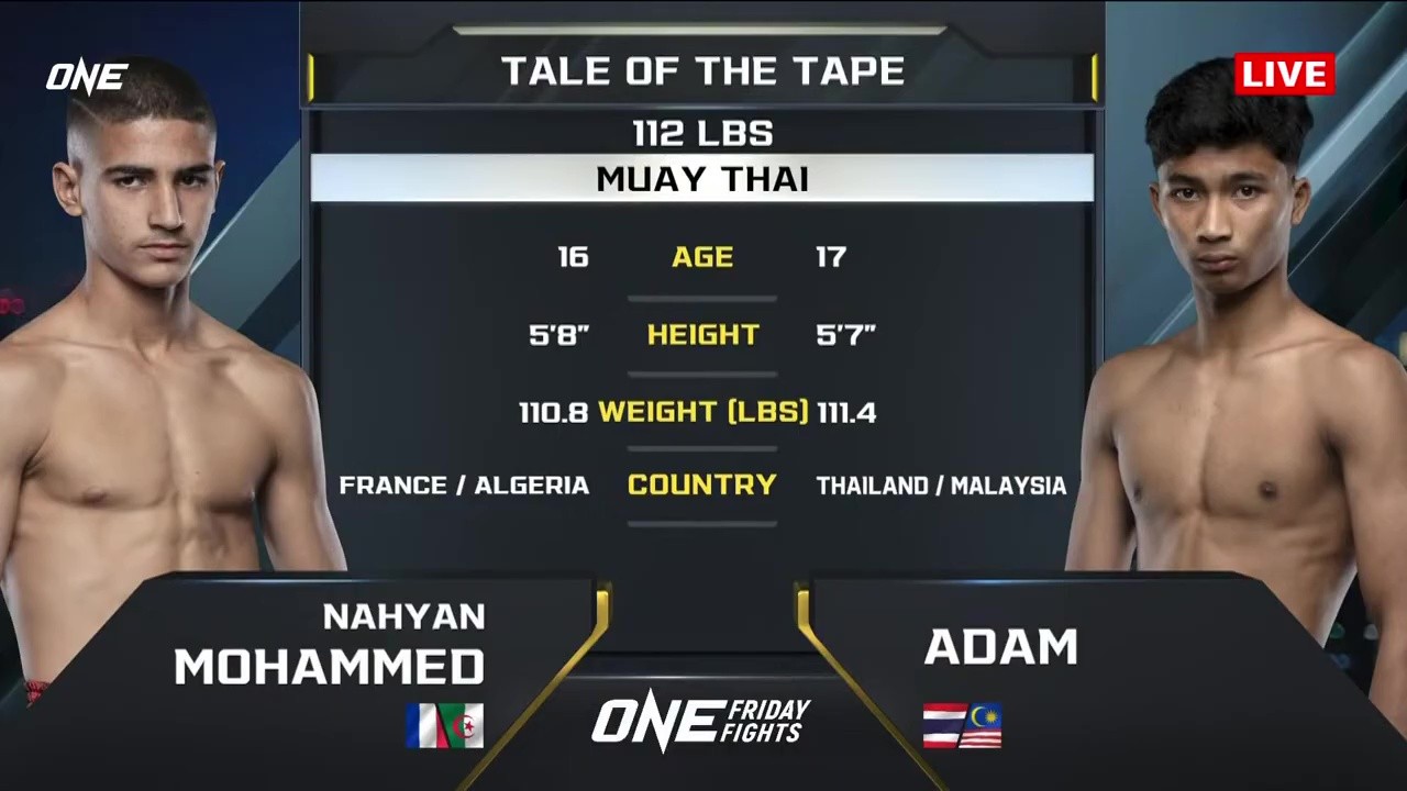 One Friday Fights 107 - Adam Sor.Dechapan vs Nahyan Mohammed - May 9, 2025