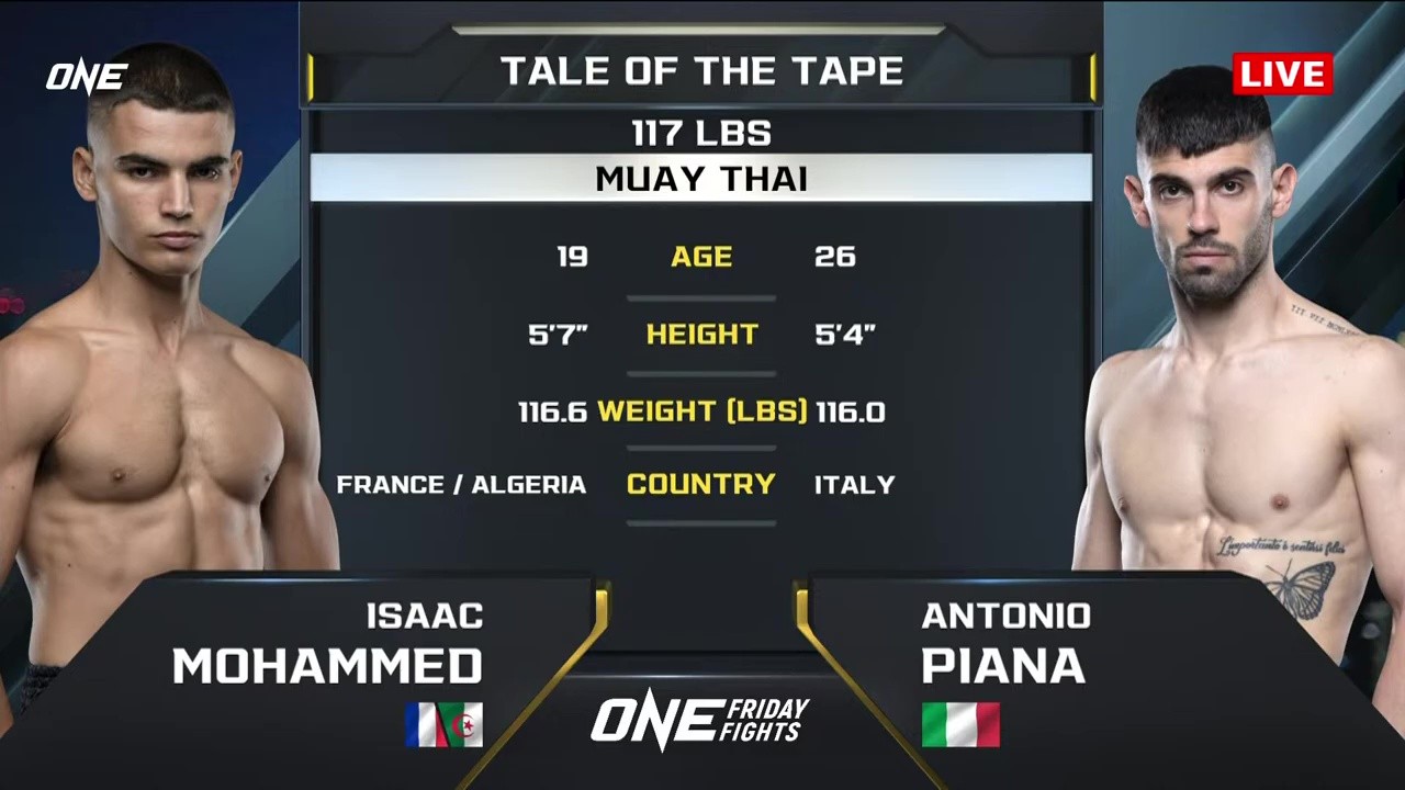 One Friday Fights 107 - Isaac Mohammed vs Antonio Piana - May 9, 2025