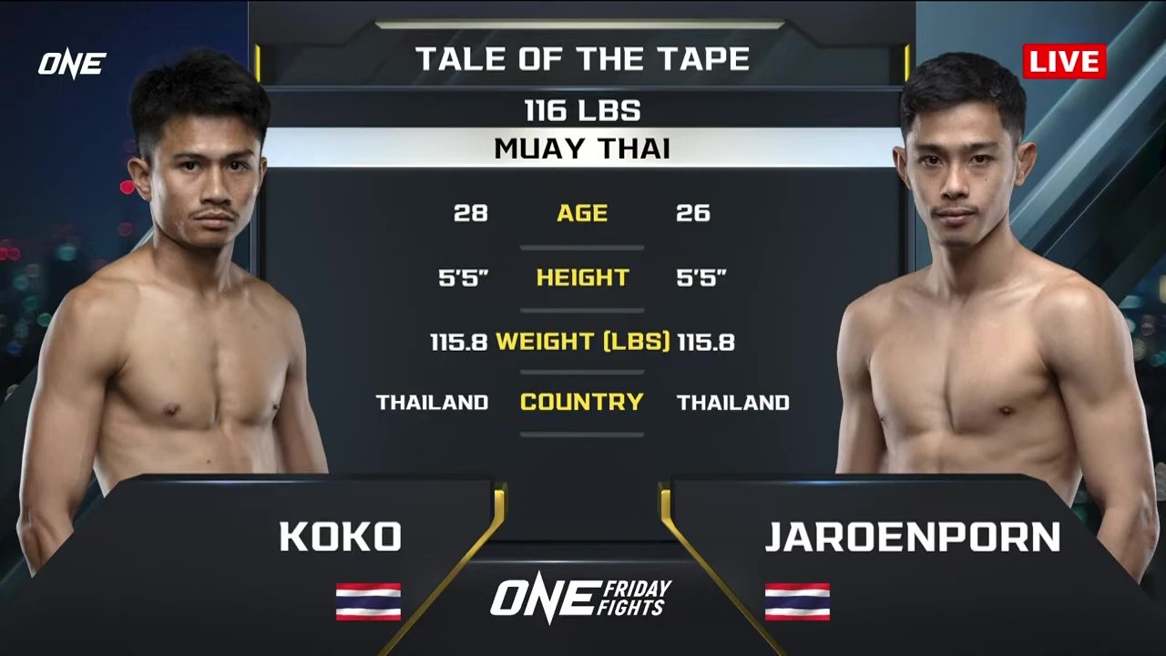 One Friday Fights 107 - Koko Mor Rattanabundit vs Jaroenporn TaiKubon - May 9, 2025