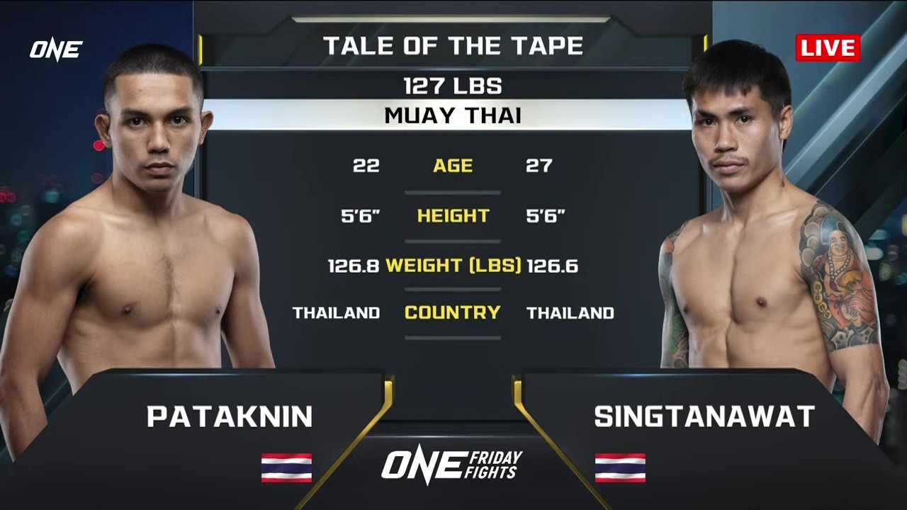 One Friday Fights 107 - Pataknin Sinbimuaythai vs S. Nokjeansladkrabang - May 9, 2025
