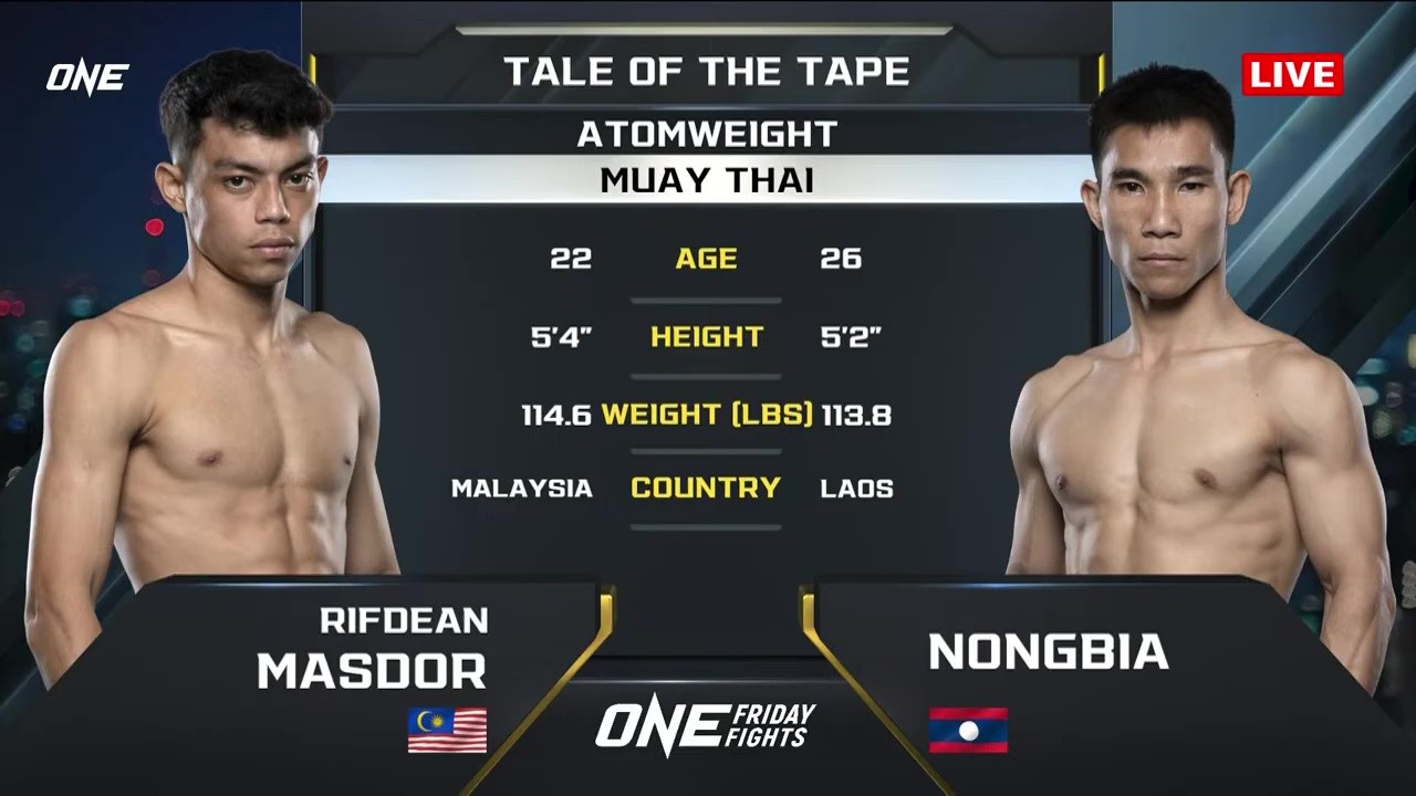 One Friday Fights 107 - Rifdean Masdor vs Nongbia LaoLaneXang - May 9, 2025