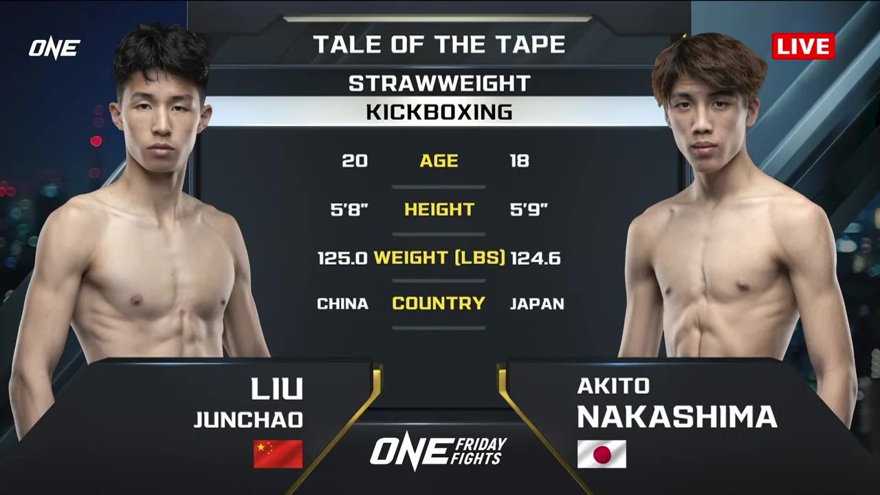 One Friday Fights 108 - Akito Nakajima vs Junchao Liu - May 16, 2025