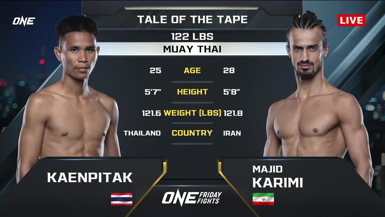 One Friday Fights 108 - Majid Karimi Poshtiri vs Kaenpitak NhongBangsai - May 16, 2025