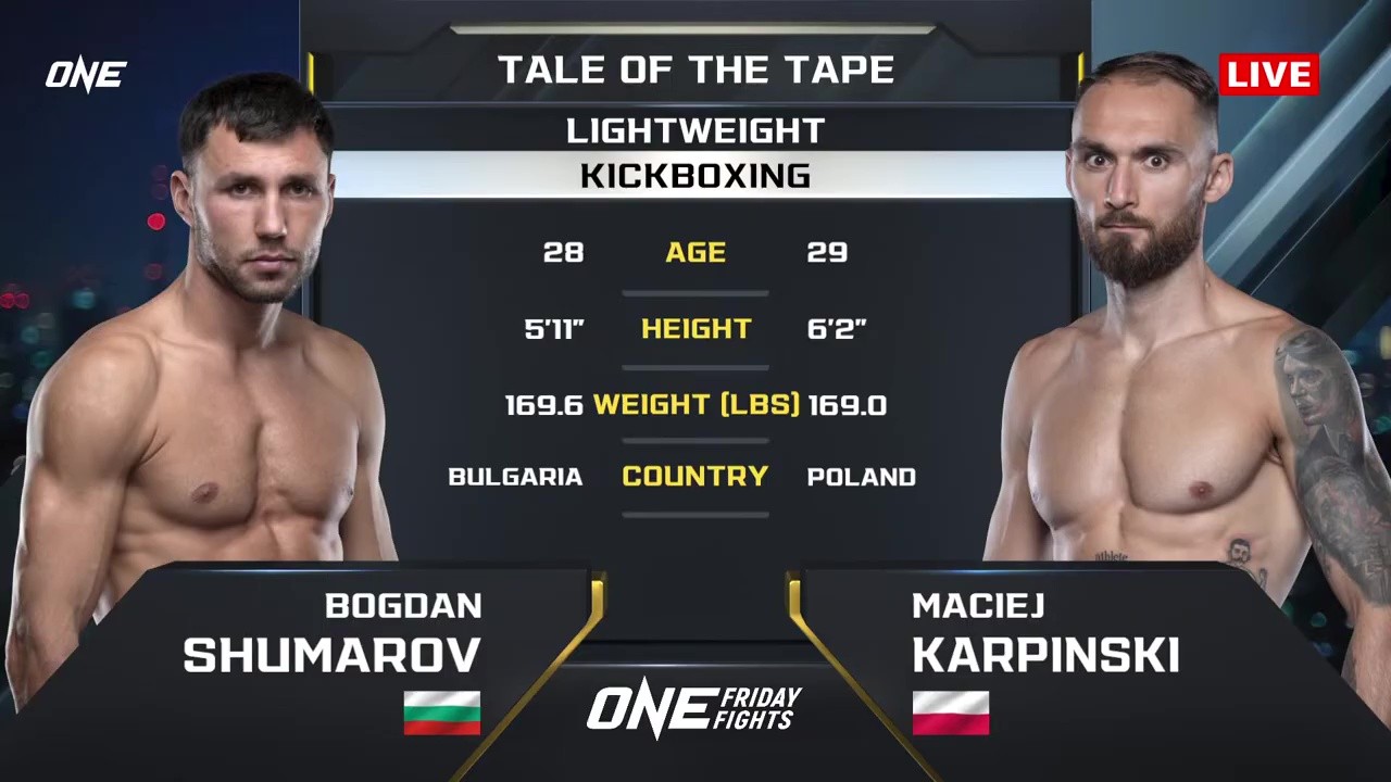 One Friday Fights 127 - Bogdan Shumarov vs Maciej Karpiński - October 4, 2025