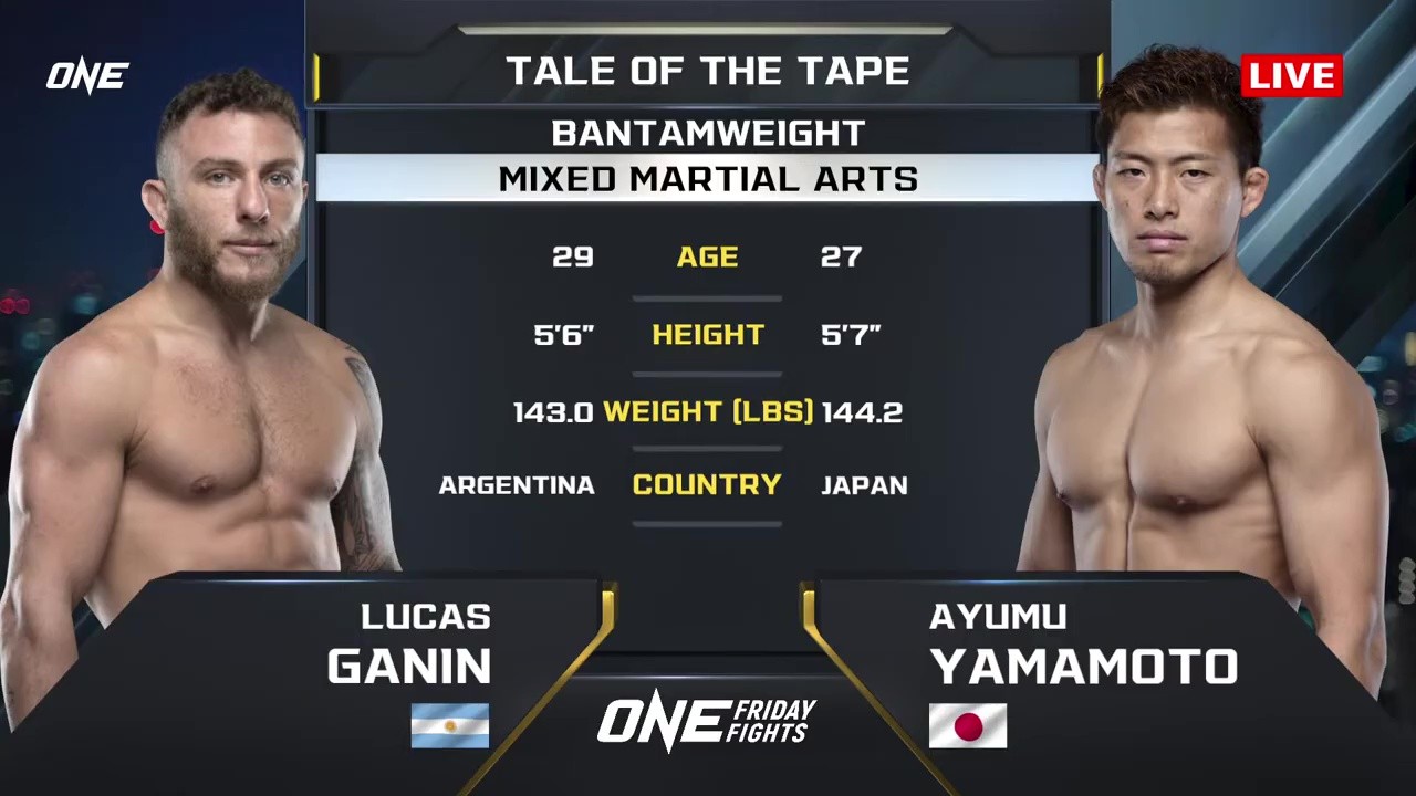 One Friday Fights 127 - Lucas Ganin vs Ayumu Yamamoto - October 4, 2025