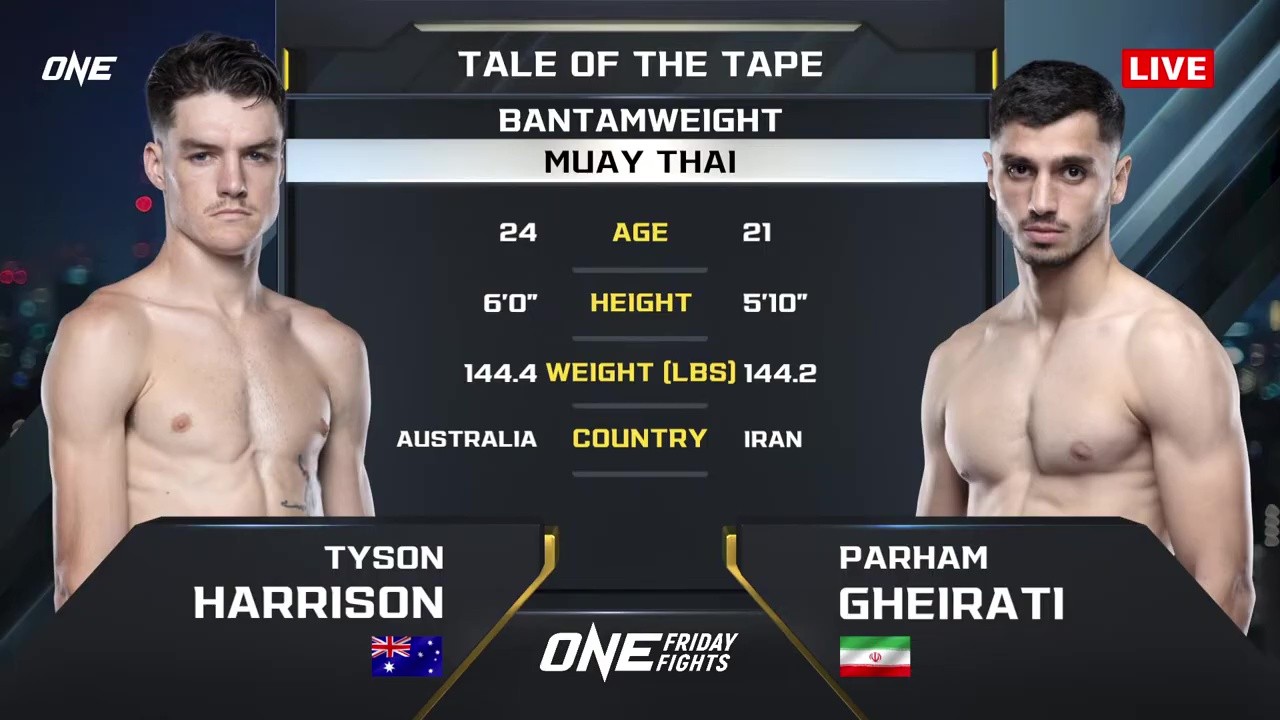 One Friday Fights 127 - Parham Gheirati vs Tyson Harrison - October 4, 2025