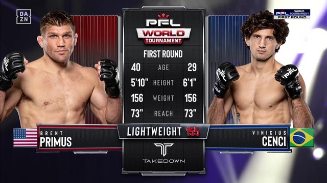 PFL 2025 World Tournament First Round 3 - Brent Primus vs Vinicius Cenci - April 18, 2025