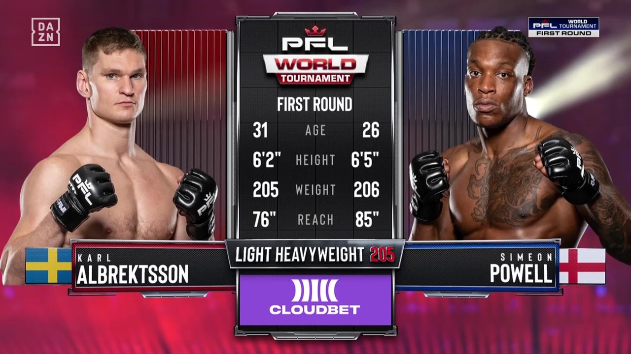 PFL 2025 World Tournament First Round 4 - Karl Albrektsson vs Simeon Powell - May 1, 2025