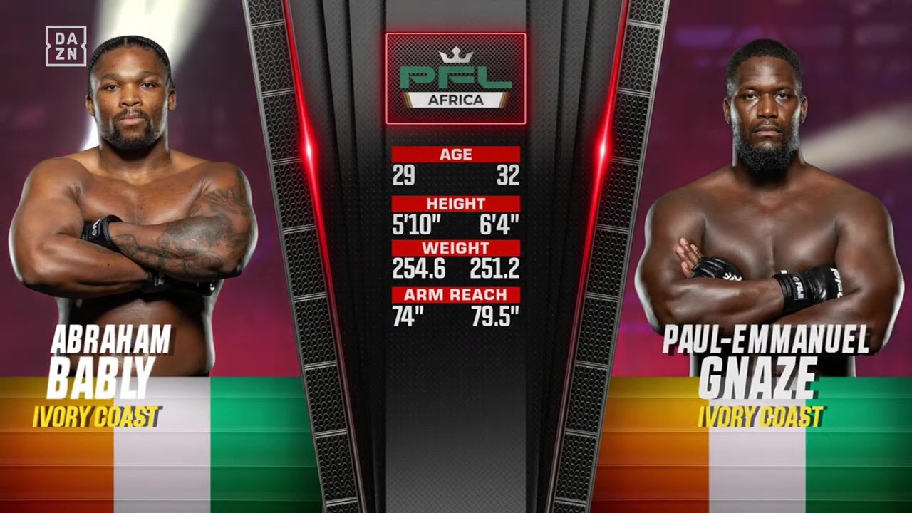 PFL Africa 1 - Abraham Bably vs Paul-Emmanuel Gnaze - July 19, 2025