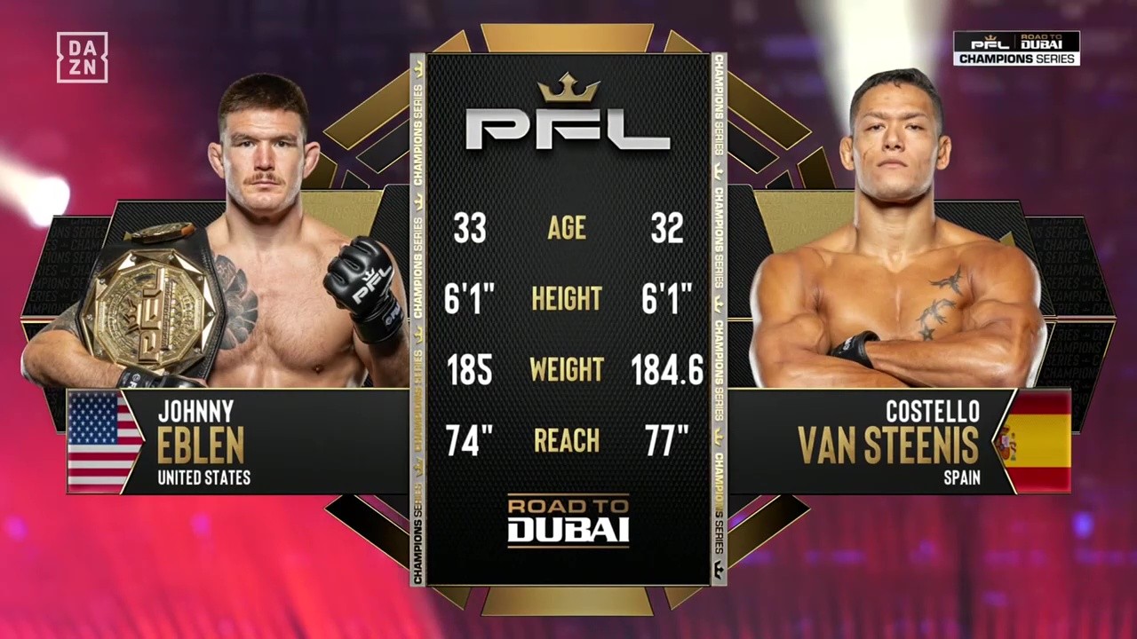 PFL Africa 1 - Costello van Steenis vs Johnny Eblen - July 19, 2025