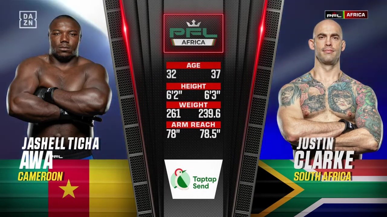PFL Africa 1 - Justin Clarke vs Jashell Ticha Awa - July 19, 2025