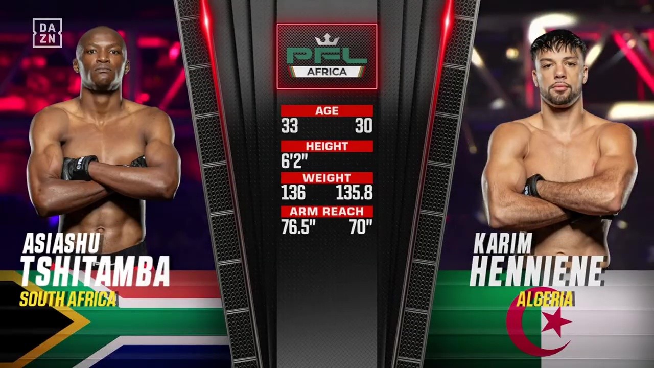 PFL Africa 1 - Karim Henniene vs Asiashu Tshitamba - July 19, 2025