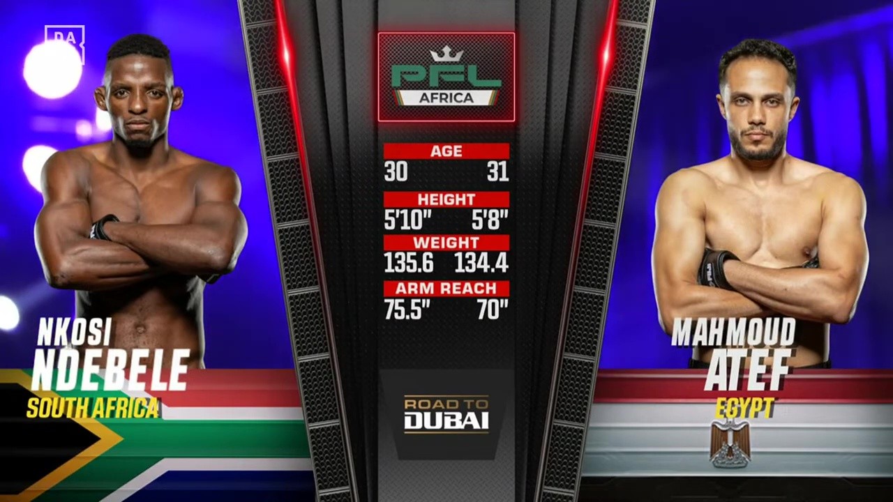 PFL Africa 1 - Nkosi Ndebele vs Mahmoud Atef - July 19, 2025