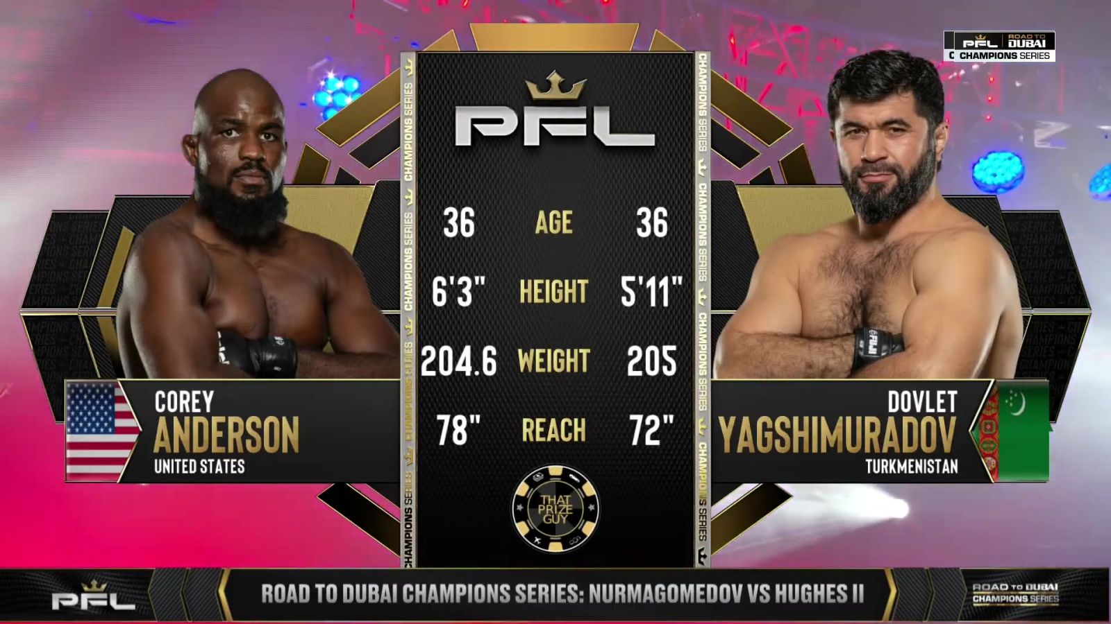 PFL Champions Series 2 - Corey Anderson vs Dovlet Yagshimuradov - October 3, 2025