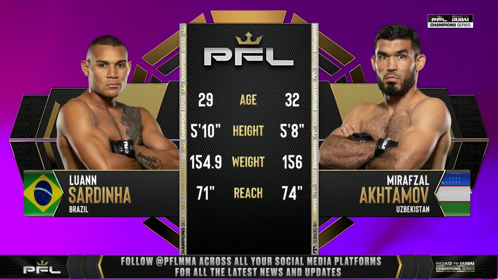 PFL Champions Series 2 - Luann Sardinha vs Mirafzal Akhtamov - October 3, 2025