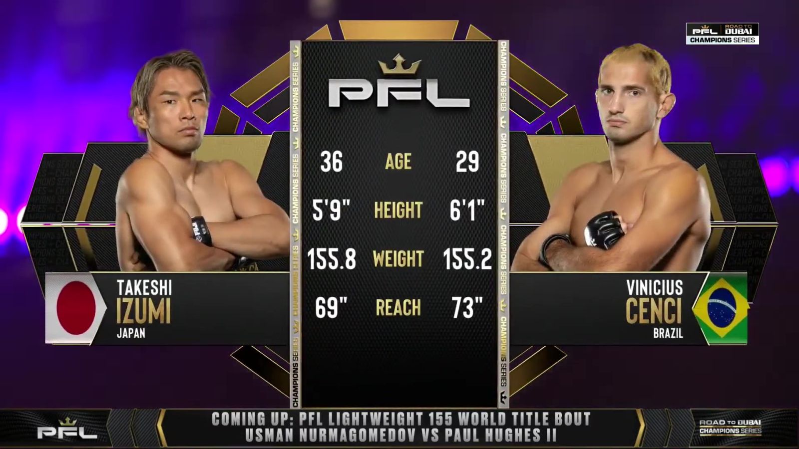 PFL Champions Series 2 - Takeshi Izumi vs Vinicius Cenci - October 3, 2025