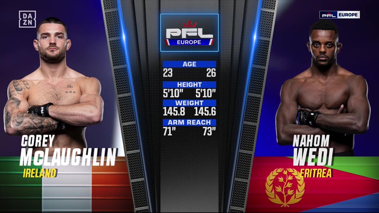 PFL Europe 2025 - Corey McLaughlin vs Nahom Wedi - May 10, 2025