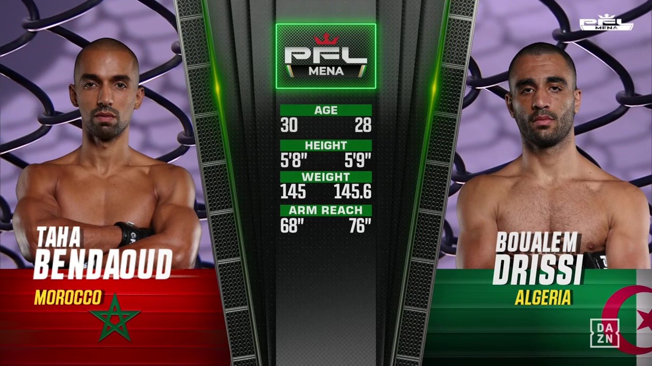 PFL MENA 2025 - Taha Bendaoud vs Drissi Boualem - May 9, 2025