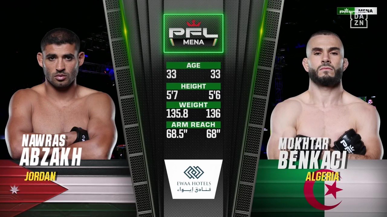 PFL MENA 3 - Nawras Abzakh vs Moktar Benkaci - September 27, 2025