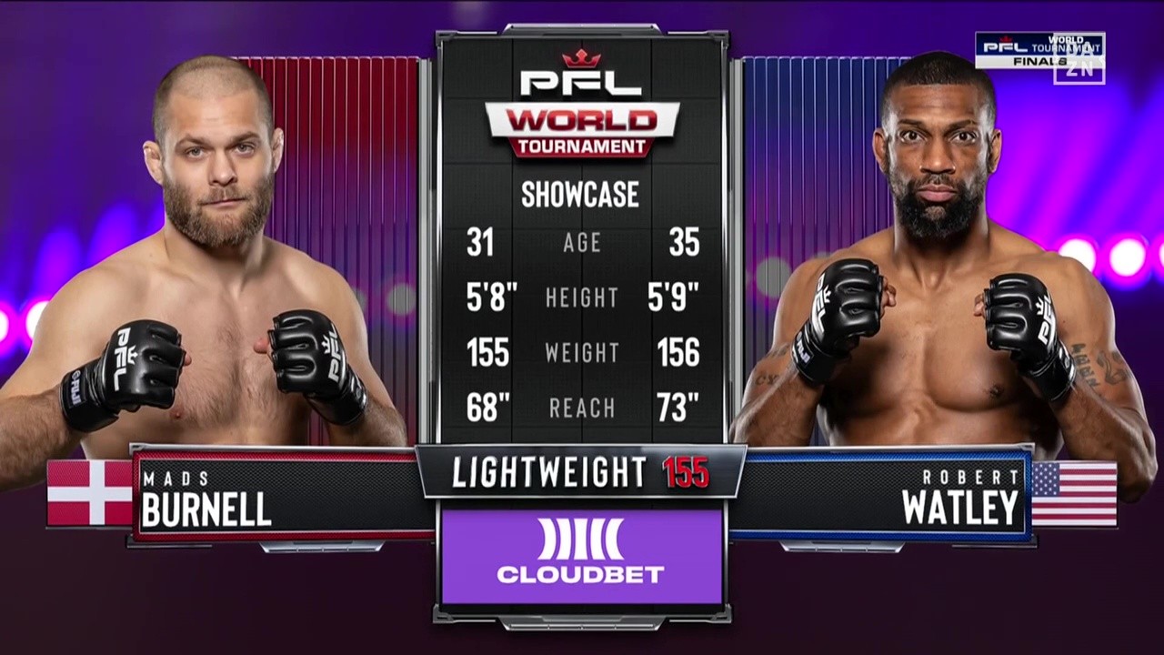 PFL World Tournament 9 - Mads Burnell vs Robert Watley - August 15, 2025
