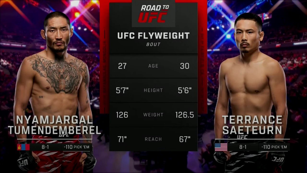 Road to UFC - N. Tumendemberel vs Terrance Saeteurn - August 22, 2025