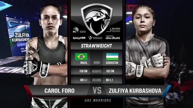 UAE Warriors 57 - Carol Foro vs Zulfiya Kurbashova - January 17, 2025