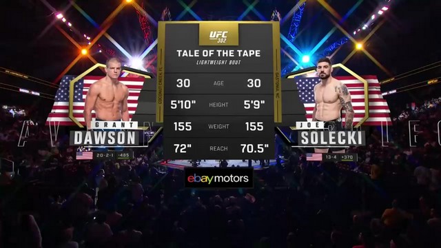 UFC 302 - Grant Dawson vs Joe Solecki - JUNE 1, 2024