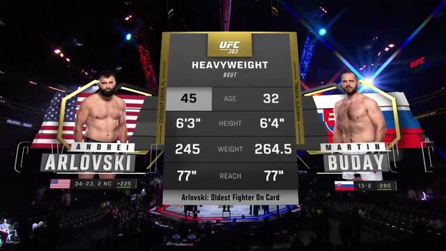 UFC 303 - Andrei Arlovski vs Martin Buday - June 29, 2024