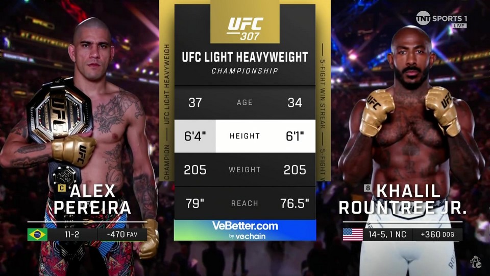 UFC 307 - Alex Pereira vs Khalil Rountree Jr. - October 5, 2024