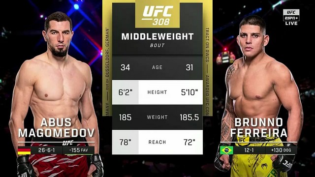 UFC 308 - Abus Magomedov vs Brunno Ferreira - October 26, 2024