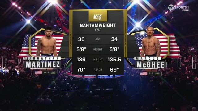 UFC 309 - Jonathan Martinez vs Marcus McGhee - November 16, 2024