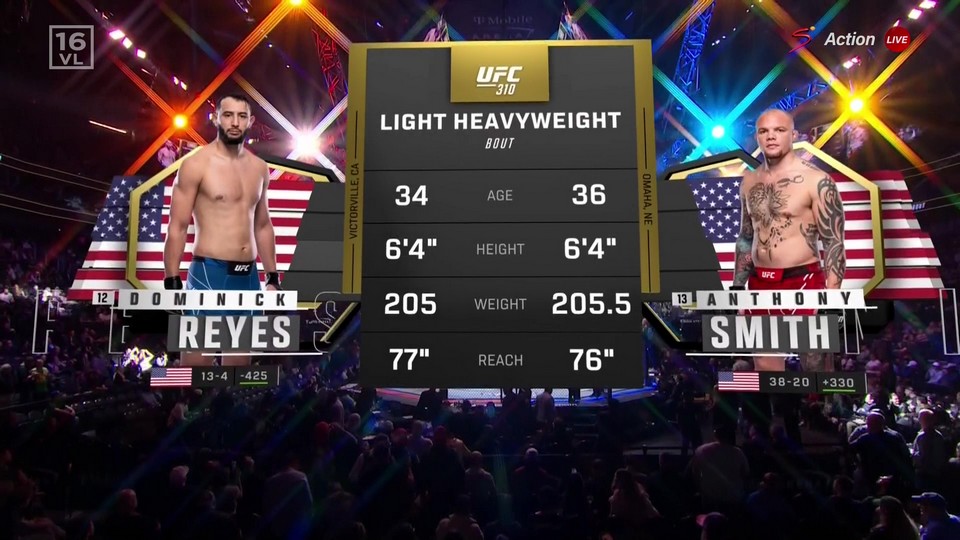 UFC 310 - Dominick Reyes vs Anthony Smith - December 7, 2024