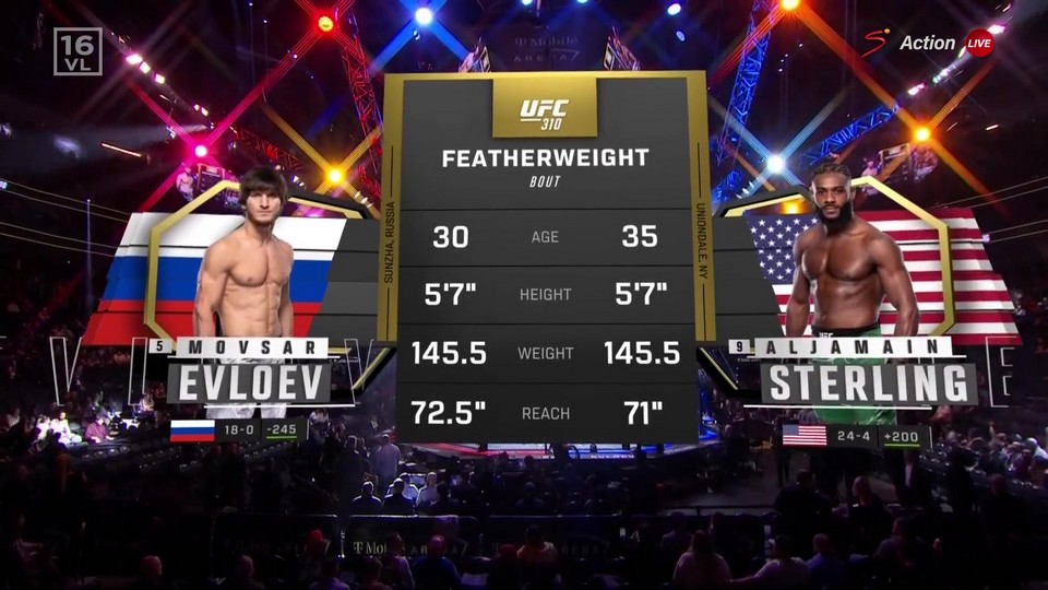 UFC 310 - Movsar Evloev vs Aljamain Sterling - December 7, 2024