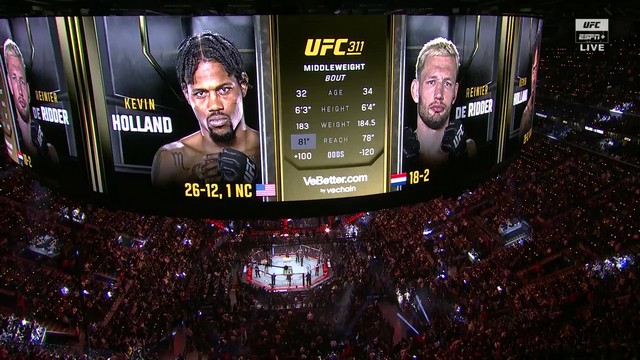 UFC 311 - Kevin Holland vs Reinier de Ridder - January 18, 2025